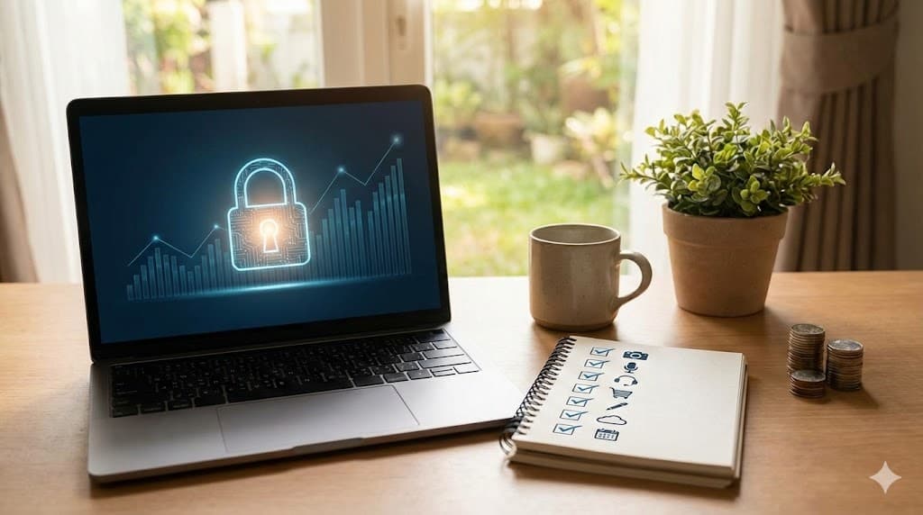 Laptop pe birou: metode sigure și rapide de a face bani online de acasă.