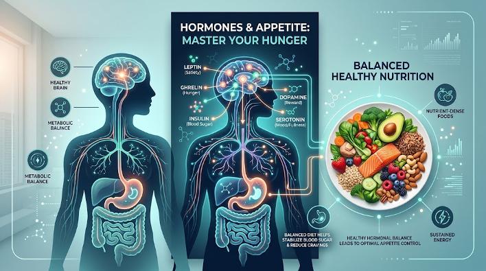 Appetite hormones ghrelin leptin and insulin gut brain signaling diagram