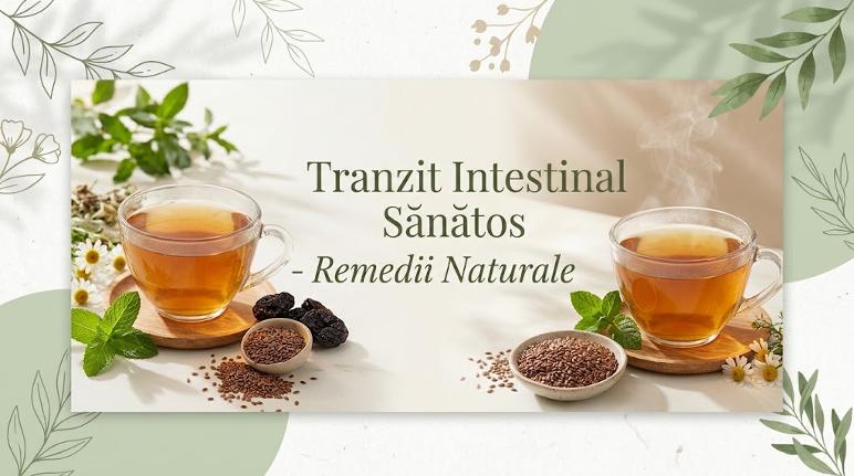 Tratamente naturiste, ceaiuri din plante și semințe pentru reglarea tranzitului intestinal lent.